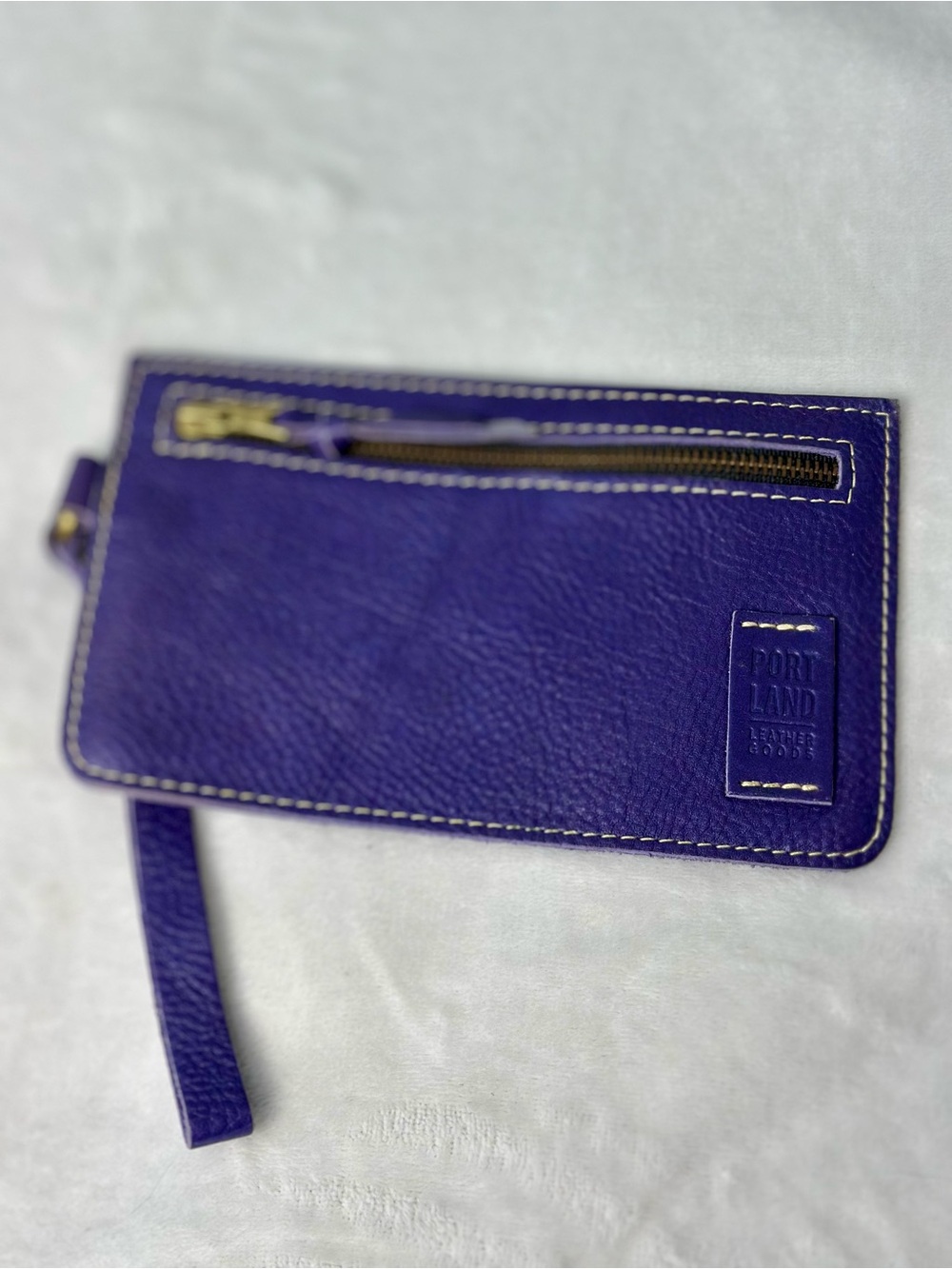 Portland Leather Navy Goods Adriana Pouch Wristlet in Purple